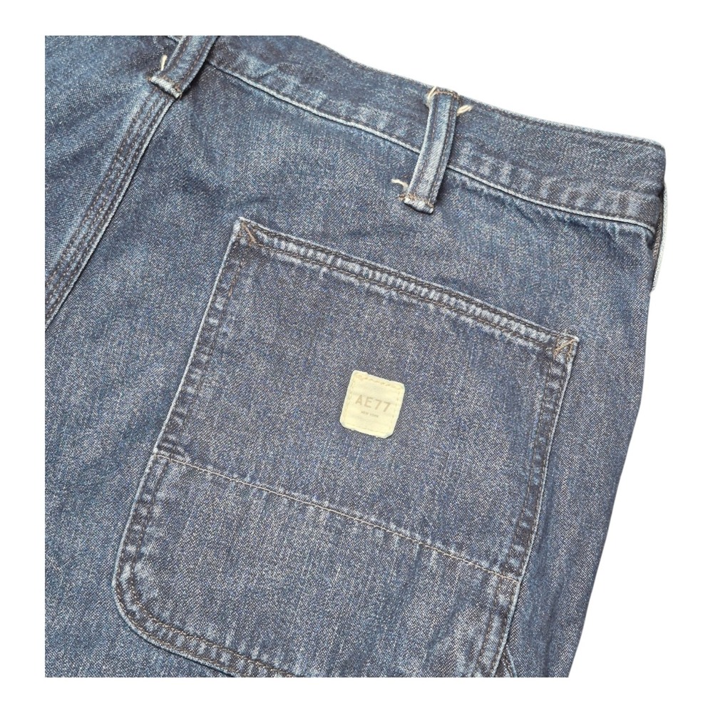 AE77 Men's 32x32 Loose Double Knee Carpenter Jeans‎ Organic Cotton Unisex